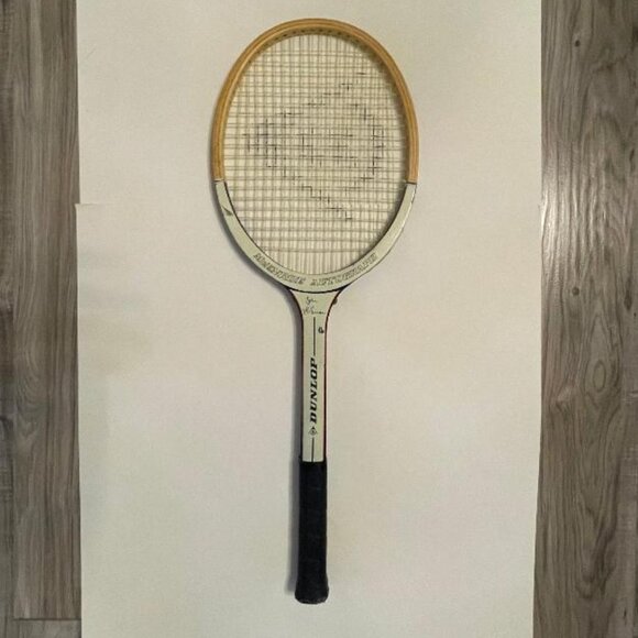 Vintage John McEnroe Dunlop Autograph Wooden Tennis Racquet with Original Cover - Picture 11 of 12